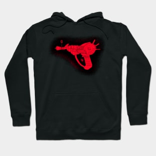 Zombies Red and Black Sketchy Ray Gun on Orange Hoodie